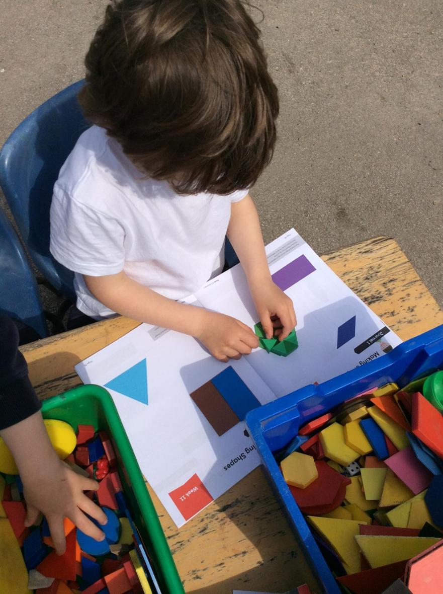 photo of pupil using shapes
